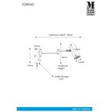 Markslöjd Bijela metalna zidna svjetiljka Torino | shoptok.hr