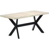 vidaXL Jedilna miza bela 160x80x75 cm trden mangov les | Shoptok.si