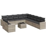 Maison Chic Seti vrtnega pohištva - Vrtna garnitura - Vrtni pohištvo set 12-delna z blazinami siva poli ratan, (21809766) | Shoptok.si
