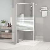 Pregrada za tuš bijela 90 x 195 cm s prozirnim staklom ESG | Eponuda.ba