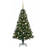  Umjetno božićno drvce s kuglicama 150 cm 150 LED lampica - 150 cm s LED žaruljama i zlatnim kuglicama | shoptok.hr