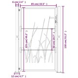 vidaXL Vrtna vrata antracitna 105x130 cm jeklena dizajn trave | Shoptok.si