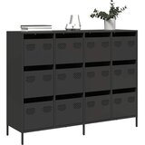  Komoda crna 135x39x103,5 cm hladno valjani čelik | shoptok.hr
