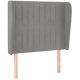  Uzglavlje s ušima svjetlosivo 103x23x118/128 cm baršunasto | Eponuda.com