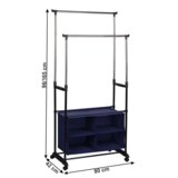 Kondela Dvojni obešalnik z organizatorjem, srebrno / črn, SANDOR | Shoptok.si