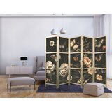  Japanski paravan - Mysterious Garden - Butterflies Flying Over Flowers - Rustic Evening | shoptok.hr
