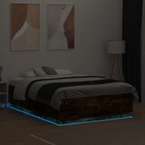  Okvir za krevet s LED svjetlima boja hrasta 135 x 190 cm drveni | Eponuda.com