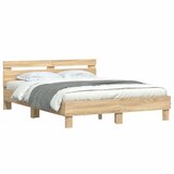  Okvir za krevet s uzglavljem i LED boja hrasta sonome 150x200cm | shoptok.hr