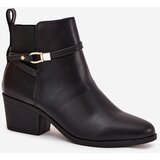 Boto Women's Ankle Boots With Zip With Strap And Gold Detail Black Zelinae | Shoptok.si