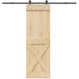  Klizna vrata NARVIK Prirodna i crna 70 x 210 cm (213,5 cm) | shoptok.hr