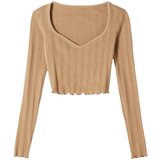 Bershka Pulover svetlo rjava | Shoptok.si