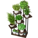Kondela Kovinsko stojalo za rože, črna/rustikalni les, ADITE TIP 2 | Shoptok.si