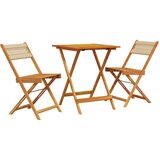  3-dijelni bistro set od polipropilen i masivnog drva bež | shoptok.hr