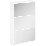Ormarić za cipele s ogledalom, 3-slojni, visoki sjaj, bijeli, 63x17x102,5 cm | Eponuda.com