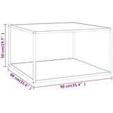  Stolić za kavu crni s bijelim mramornim staklom 90 x 90 x 50 cm | Eponuda.ba