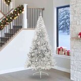  Umjetna preddekorirana božićna jelka srebrna 240 cm PET | Shoptok.si