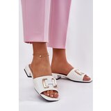 VINCEZA Elegant Women's Mules On A Block Heel With A Gold Detail | ePonuda.com