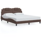 The Living Store Posteljni okvir z vzglavjem rjav 160x200 cm umetno usnje - Posteljni Okvir, (21530146) | Shoptok.si