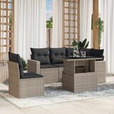  6-dijelni set vrtnih sofa od poliratana s jastucima svjetlosivi | shoptok.hr