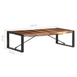  Stolić za kavu 140 x 70 x 40 cm od masivnog drva | shoptok.hr