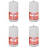 Bolsius rustične debele svijeće Shine 4 kom 130 x 68 mm mutno bijele | shoptok.hr