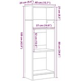  Polica za knjige crni hrast 40x24x109 cm Inženirsko drvo | shoptok.hr
