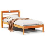 vidaXL Posteljni okvir z vzglavjem voščeno rjava 100x200 cm borovina | Shoptok.si