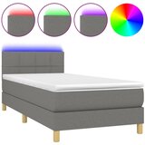Maison Chic Box spring postelja - Vzmetna postelja z vzmetnico LED temno siva 80x200 cm blago SL22576, (21900229) Cene