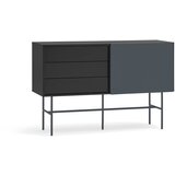 Teulat Črna/antracitno siva nizka komoda z drsnimi vrati 140x91 cm Nube – | Shoptok.si