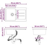  Umivalnica Bela 780 x 500 mm 80% Kvarc in 20% Smola - - Bela - 17.82 - 780 x 500 mm - 2025--Uvoz_2 | Shoptok.si