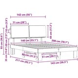  Krevetni okvir s tapiciranim uzglavljem Sivo-smeđa 140 x 200 cm | shoptok.hr