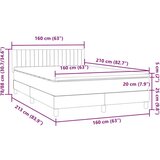 vidaXL Krevet s oprugama i madracem svjetlosivi 160x210 cm baršunasti | shoptok.hr