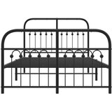  Metalni okvir kreveta uzglavlje i podnožje crni 120x190 cm | shoptok.hr