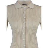 Trendyol Stone Soft Textured Polo Neck Knitwear Cardigan | Shoptok.si