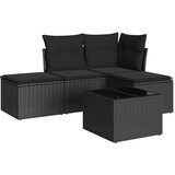  The Living Store Vrtna sedežna garnitura 5-delna z blazinami črn poli ratan - Vrtna Sedežna Garniture, (21463702) | Shoptok.si