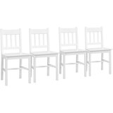 HOMCOM Jedilni stol, borov les 46,5D x 41Š x 85,5V cm, bel, (5000242696) | Shoptok.si
