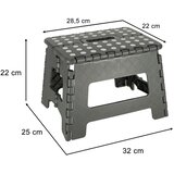 Protuklizni sklopivi tabure 22cm tamno sivi | shoptok.hr