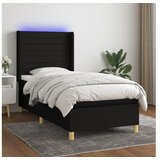  Krevet box spring s madracem LED crni 80 x 200 cm od tkanine | shoptok.hr