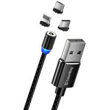 COLORWAY Kabel 3u1 (Lightning+MicroUSB+Type-C) Magnetni 2.4A 1 m crni | shoptok.hr