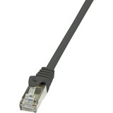 Logilink CP1013S RJ45 omrežni kabel\, Patch kabel CAT 5e F/UTP 0.25 m črna z zaščitnim zapornim zatičem 1 kos, (20418866) | Shoptok.si
