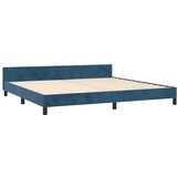  Posteljni okvir z vzglavjem temno moder 200x200 cm žamet, (20906323) | Shoptok.si