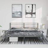  Metalni okvir kreveta uzglavlje i podnožje crni 193x203 cm | Eponuda.com