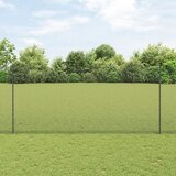 vidaXL Varjena žična ograja s 22 U stebrički, Siva, 1,4x25 m, Jeklo Cene