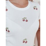DStreet T-shirt damski w wiśnie CHERRYDUST biały | Shoptok.si