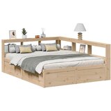 vidaXL Krevet s regalom za knjige bez madraca 150 x 200 cm od borovine | shoptok.hr