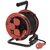  Vonkajší predlžovací kábel na bubne 25 m / 4 zásuvky / čierny / guma / 230V/400V / 1,0 mm2 u