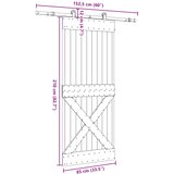  Klizna vrata NARVIK Prirodna i crna 85 x 210 cm (152,5 cm) | shoptok.hr