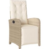  3-dijelni bistro set s jastucima bež od poliratana Dužina stola 80 cm | Shoptok.si