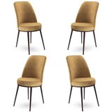Hanah home dexa - cappuccino, brown cappuccinobrown chair set (4 pieces) Cene