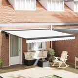 vidaXL Retraktilna tenda Bela 400 × 300 cm Tkanina, kovina - - Bela - 54.57 - 400 ×300 cm - | Shoptok.si